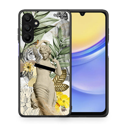 Θήκη Samsung A15 5G Woman Statue από τη Smartfits με σχέδιο στο πίσω μέρος και μαύρο περίβλημα | Samsung A15 5G Woman Statue case with colorful back and black bezels