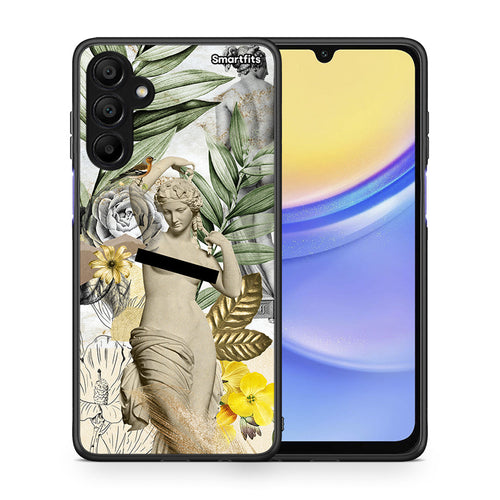 Θήκη Samsung A15 5G Woman Statue από τη Smartfits με σχέδιο στο πίσω μέρος και μαύρο περίβλημα | Samsung A15 5G Woman Statue case with colorful back and black bezels