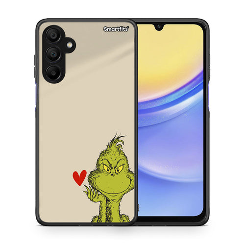 Θήκη Samsung A15 5G Xmas Grinch από τη Smartfits με σχέδιο στο πίσω μέρος και μαύρο περίβλημα | Samsung A15 5G Xmas Grinch case with colorful back and black bezels