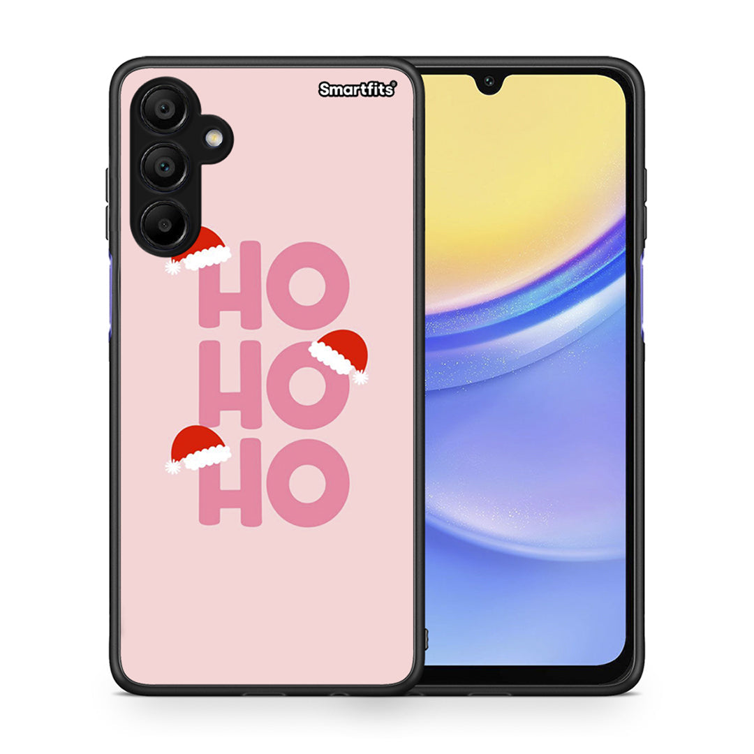 Θήκη Samsung A15 5G Xmas Ho Ho Ho από τη Smartfits με σχέδιο στο πίσω μέρος και μαύρο περίβλημα | Samsung A15 5G Xmas Ho Ho Ho case with colorful back and black bezels