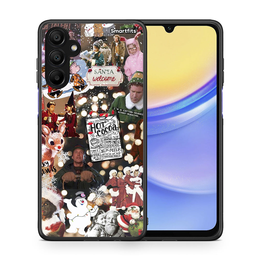 Θήκη Samsung A15 5G Xmas Movies από τη Smartfits με σχέδιο στο πίσω μέρος και μαύρο περίβλημα | Samsung A15 5G Xmas Movies case with colorful back and black bezels