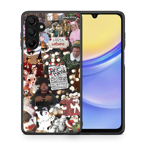 Θήκη Samsung A15 5G Xmas Movies από τη Smartfits με σχέδιο στο πίσω μέρος και μαύρο περίβλημα | Samsung A15 5G Xmas Movies case with colorful back and black bezels