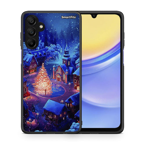 Θήκη Samsung A15 5G Xmas Village από τη Smartfits με σχέδιο στο πίσω μέρος και μαύρο περίβλημα | Samsung A15 5G Xmas Village case with colorful back and black bezels