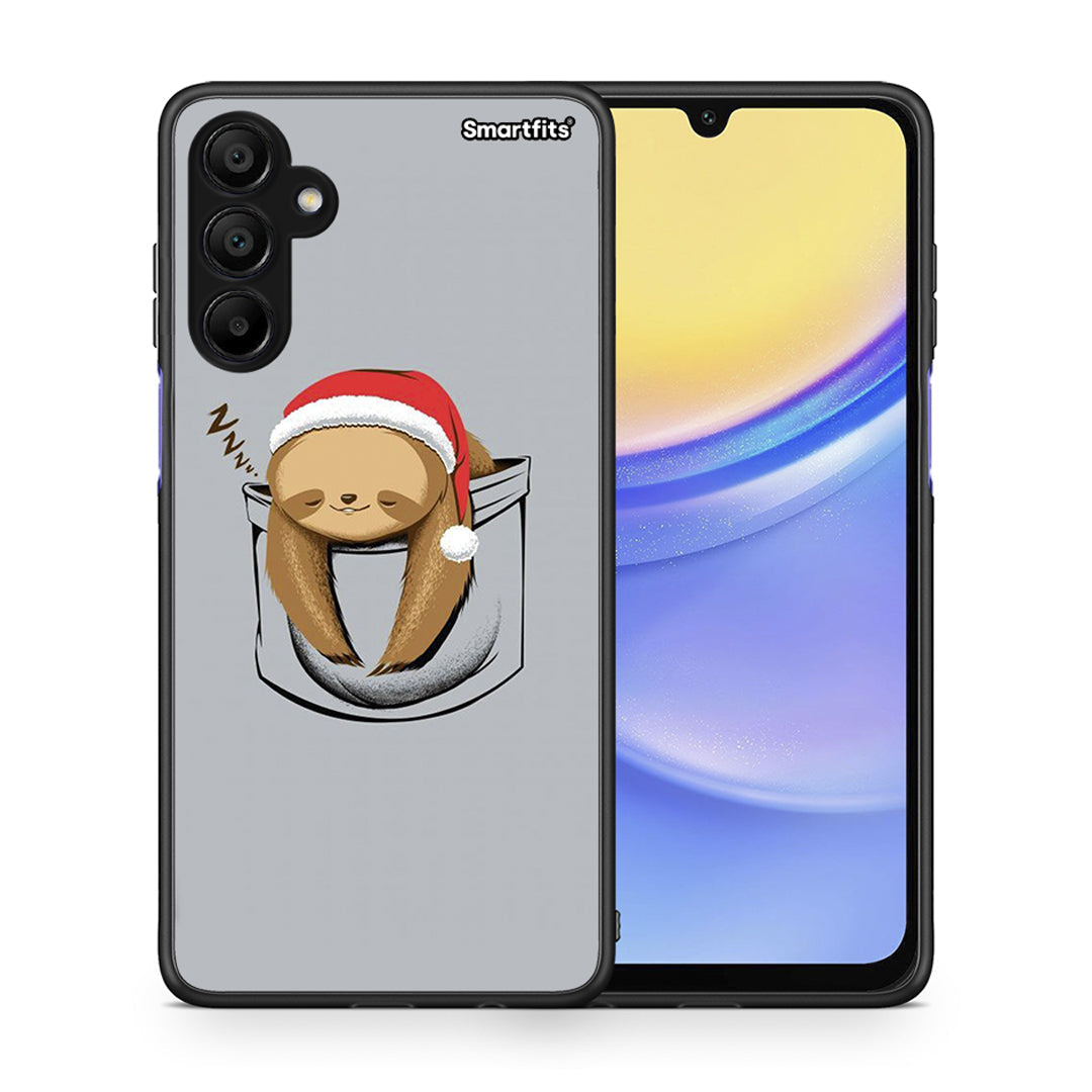 Θήκη Samsung A15 5G Xmas Zzzz από τη Smartfits με σχέδιο στο πίσω μέρος και μαύρο περίβλημα | Samsung A15 5G Xmas Zzzz case with colorful back and black bezels