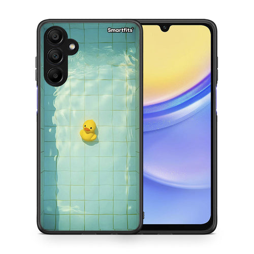 Θήκη Samsung A15 5G Yellow Duck από τη Smartfits με σχέδιο στο πίσω μέρος και μαύρο περίβλημα | Samsung A15 5G Yellow Duck case with colorful back and black bezels