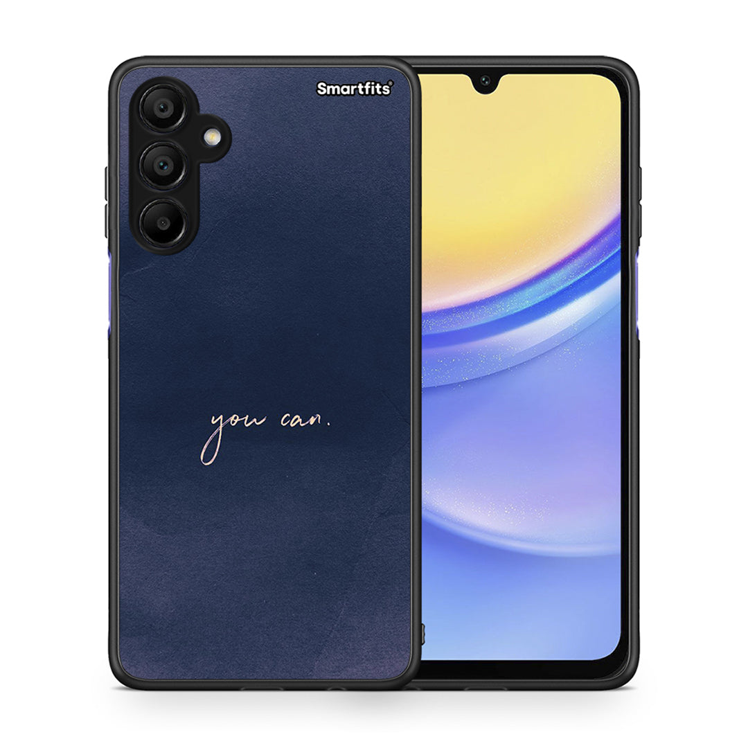 Θήκη Samsung A15 5G You Can από τη Smartfits με σχέδιο στο πίσω μέρος και μαύρο περίβλημα | Samsung A15 5G You Can case with colorful back and black bezels
