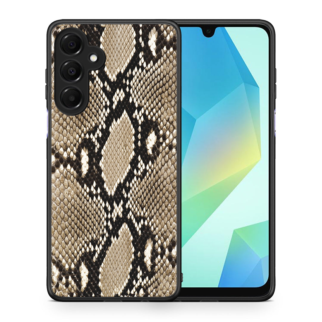 Θήκη Samsung Galaxy A16 4G / 5G Fashion Snake Animal από τη Smartfits με σχέδιο στο πίσω μέρος και μαύρο περίβλημα | Samsung Galaxy A16 4G / 5G Fashion Snake Animal case with colorful back and black bezels