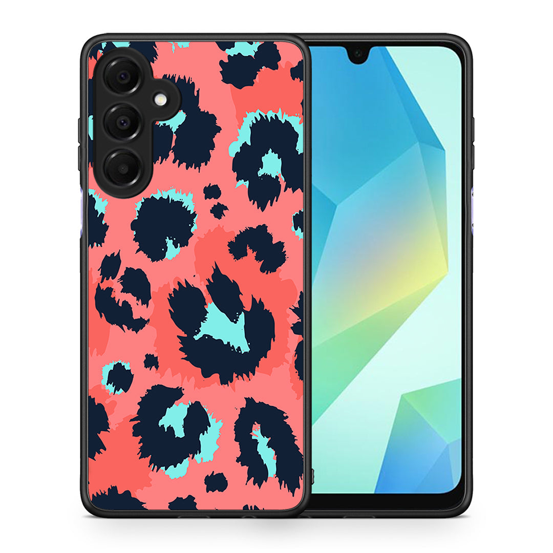 Θήκη Samsung Galaxy A16 4G / 5G Pink Leopard Animal από τη Smartfits με σχέδιο στο πίσω μέρος και μαύρο περίβλημα | Samsung Galaxy A16 4G / 5G Pink Leopard Animal case with colorful back and black bezels