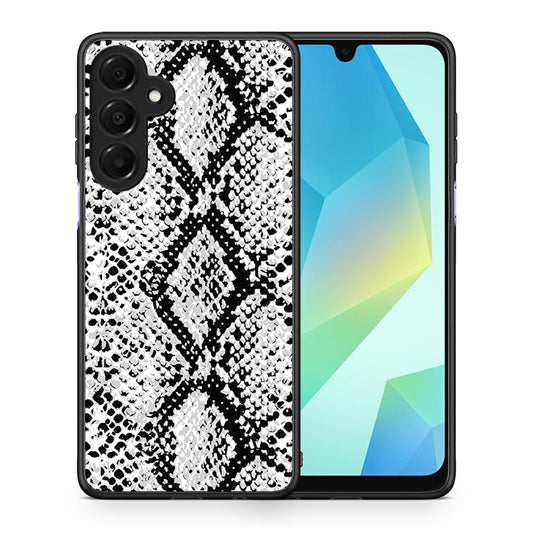 Θήκη Samsung Galaxy A16 4G / 5G White Snake Animal από τη Smartfits με σχέδιο στο πίσω μέρος και μαύρο περίβλημα | Samsung Galaxy A16 4G / 5G White Snake Animal case with colorful back and black bezels