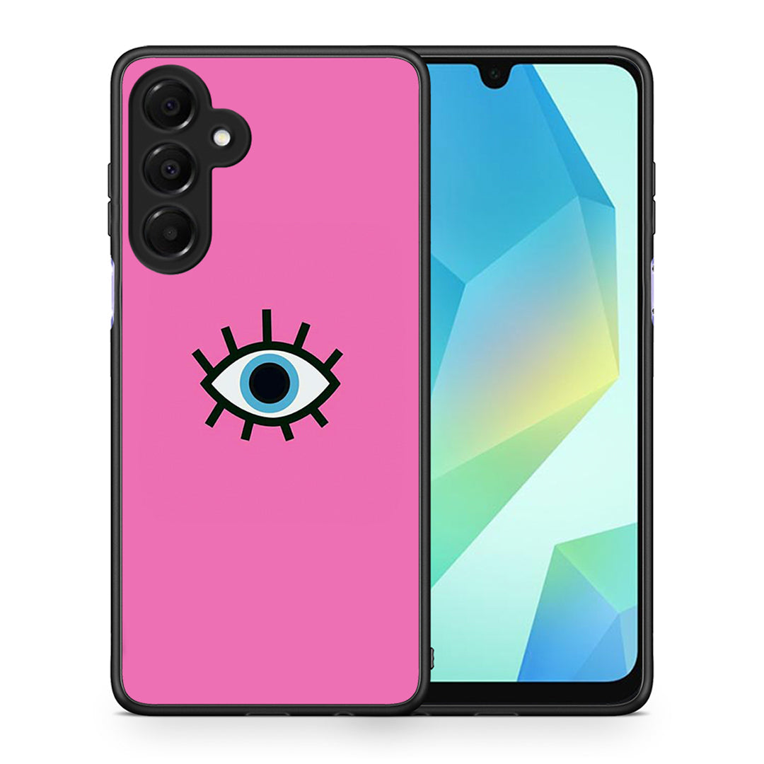 Θήκη Samsung Galaxy A16 4G / 5G Blue Eye Pink από τη Smartfits με σχέδιο στο πίσω μέρος και μαύρο περίβλημα | Samsung Galaxy A16 4G / 5G Blue Eye Pink case with colorful back and black bezels