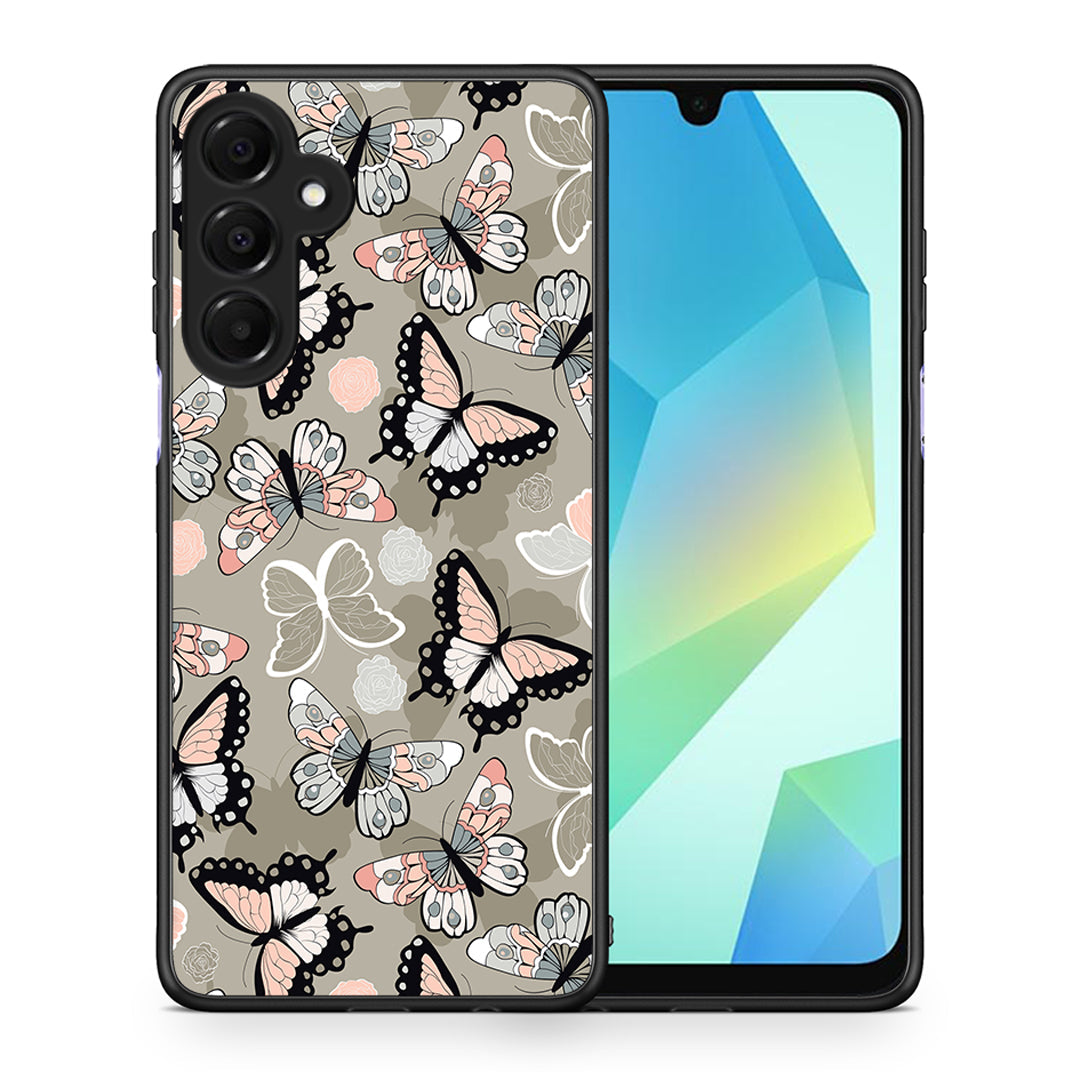 Θήκη Samsung Galaxy A16 4G / 5G Butterflies Boho από τη Smartfits με σχέδιο στο πίσω μέρος και μαύρο περίβλημα | Samsung Galaxy A16 4G / 5G Butterflies Boho case with colorful back and black bezels