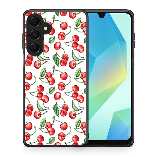 Θήκη Samsung Galaxy A16 4G / 5G Cherry Summer από τη Smartfits με σχέδιο στο πίσω μέρος και μαύρο περίβλημα | Samsung Galaxy A16 4G / 5G Cherry Summer case with colorful back and black bezels