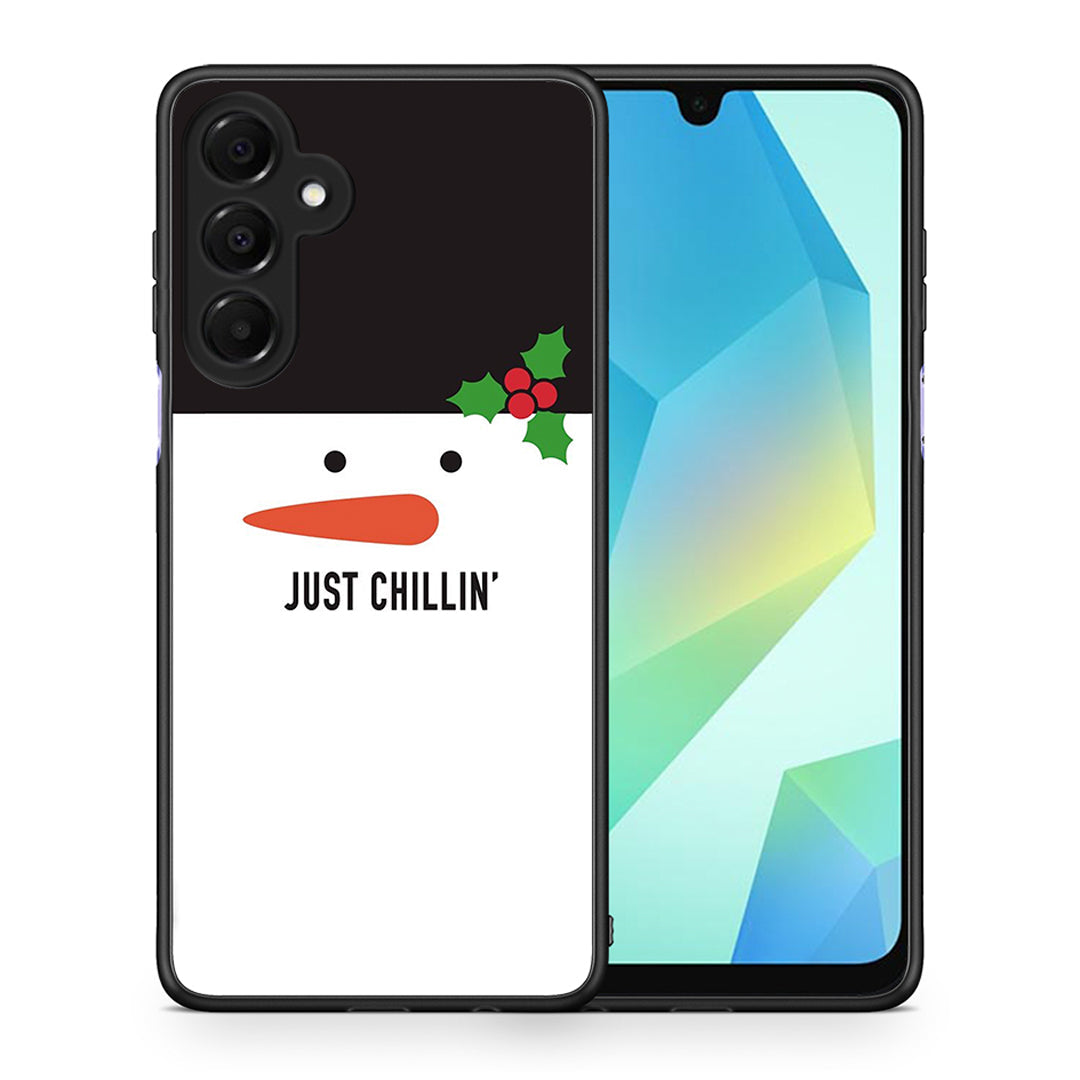 Θήκη Samsung Galaxy A16 4G / 5G Christmas Chillin από τη Smartfits με σχέδιο στο πίσω μέρος και μαύρο περίβλημα | Samsung Galaxy A16 4G / 5G Christmas Chillin case with colorful back and black bezels