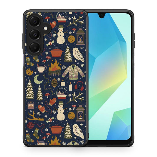 Θήκη Samsung Galaxy A16 4G / 5G Christmas Elements από τη Smartfits με σχέδιο στο πίσω μέρος και μαύρο περίβλημα | Samsung Galaxy A16 4G / 5G Christmas Elements case with colorful back and black bezels