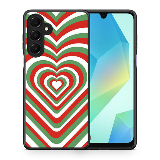 Θήκη Samsung Galaxy A16 4G / 5G Christmas Hearts από τη Smartfits με σχέδιο στο πίσω μέρος και μαύρο περίβλημα | Samsung Galaxy A16 4G / 5G Christmas Hearts case with colorful back and black bezels