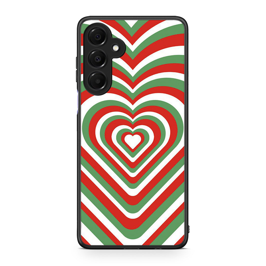Samsung Galaxy A16 4G / 5G Christmas Hearts θήκη από τη Smartfits με σχέδιο στο πίσω μέρος και μαύρο περίβλημα | Smartphone case with colorful back and black bezels by Smartfits
