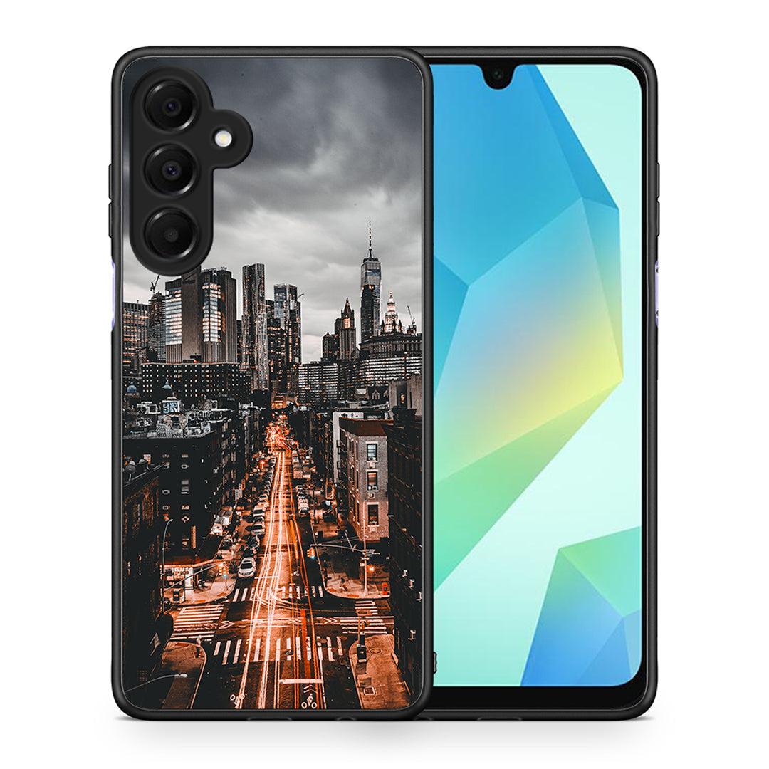Θήκη Samsung Galaxy A16 4G / 5G City Lights από τη Smartfits με σχέδιο στο πίσω μέρος και μαύρο περίβλημα | Samsung Galaxy A16 4G / 5G City Lights case with colorful back and black bezels