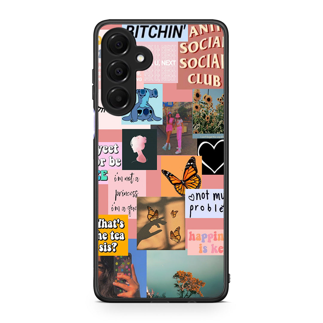 Samsung Galaxy A16 4G / 5G Collage Bitchin Θήκη Αγίου Βαλεντίνου από τη Smartfits με σχέδιο στο πίσω μέρος και μαύρο περίβλημα | Smartphone case with colorful back and black bezels by Smartfits