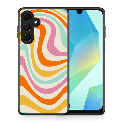 Θήκη Samsung Galaxy A16 4G / 5G Colourful Waves από τη Smartfits με σχέδιο στο πίσω μέρος και μαύρο περίβλημα | Samsung Galaxy A16 4G / 5G Colourful Waves case with colorful back and black bezels