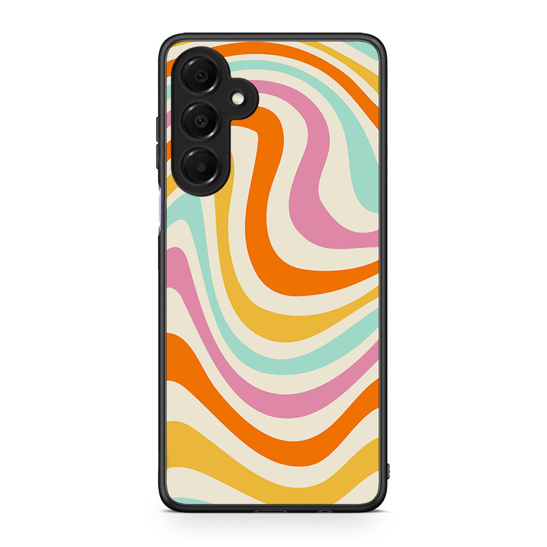 Samsung Galaxy A16 4G / 5G Colourful Waves θήκη από τη Smartfits με σχέδιο στο πίσω μέρος και μαύρο περίβλημα | Smartphone case with colorful back and black bezels by Smartfits