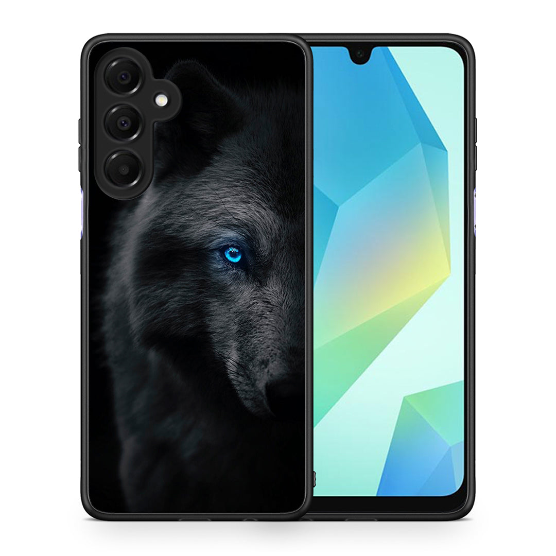Θήκη Samsung Galaxy A16 4G / 5G Dark Wolf από τη Smartfits με σχέδιο στο πίσω μέρος και μαύρο περίβλημα | Samsung Galaxy A16 4G / 5G Dark Wolf case with colorful back and black bezels