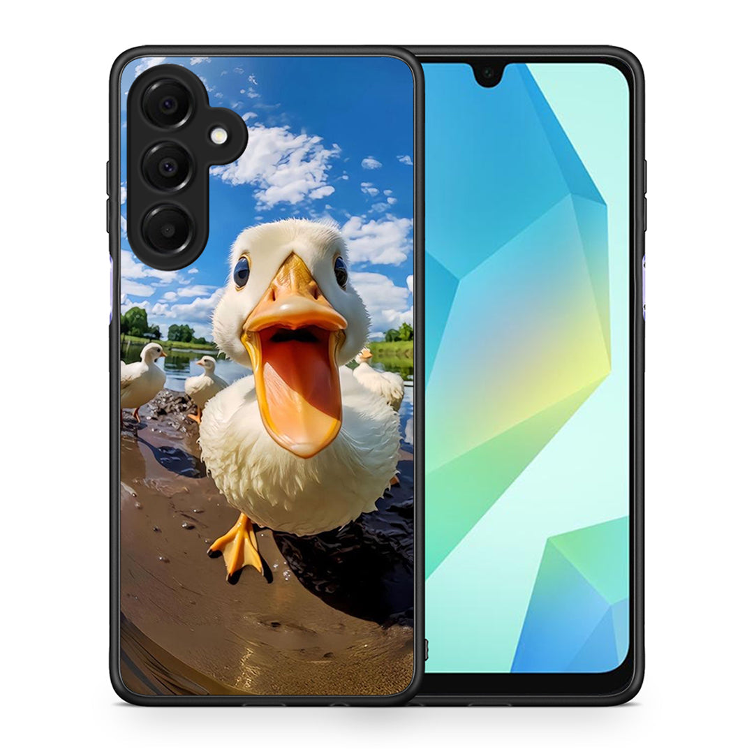 Θήκη Samsung Galaxy A16 4G / 5G Duck Face από τη Smartfits με σχέδιο στο πίσω μέρος και μαύρο περίβλημα | Samsung Galaxy A16 4G / 5G Duck Face case with colorful back and black bezels