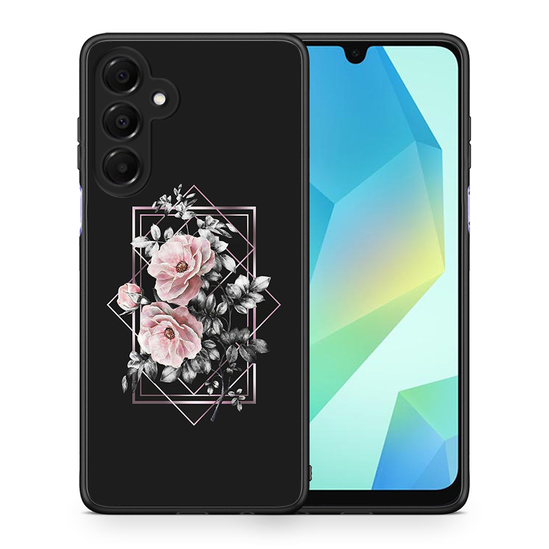 Θήκη Samsung Galaxy A16 4G / 5G Frame Flower από τη Smartfits με σχέδιο στο πίσω μέρος και μαύρο περίβλημα | Samsung Galaxy A16 4G / 5G Frame Flower case with colorful back and black bezels