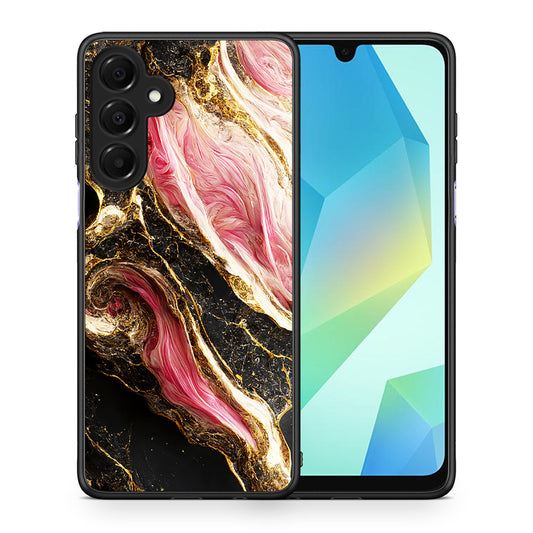 Θήκη Samsung Galaxy A16 4G / 5G Glamorous Pink Marble από τη Smartfits με σχέδιο στο πίσω μέρος και μαύρο περίβλημα | Samsung Galaxy A16 4G / 5G Glamorous Pink Marble case with colorful back and black bezels