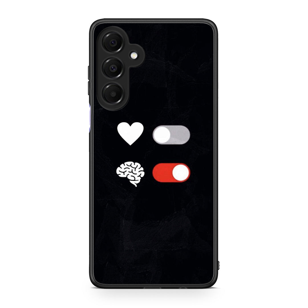 Samsung Galaxy A16 4G / 5G Heart Vs Brain Θήκη Αγίου Βαλεντίνου από τη Smartfits με σχέδιο στο πίσω μέρος και μαύρο περίβλημα | Smartphone case with colorful back and black bezels by Smartfits