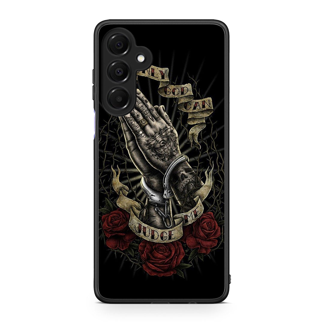 Samsung Galaxy A16 4G / 5G Judge By God θήκη από τη Smartfits με σχέδιο στο πίσω μέρος και μαύρο περίβλημα | Smartphone case with colorful back and black bezels by Smartfits