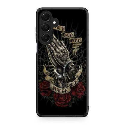 Samsung Galaxy A16 4G / 5G Judge By God θήκη από τη Smartfits με σχέδιο στο πίσω μέρος και μαύρο περίβλημα | Smartphone case with colorful back and black bezels by Smartfits