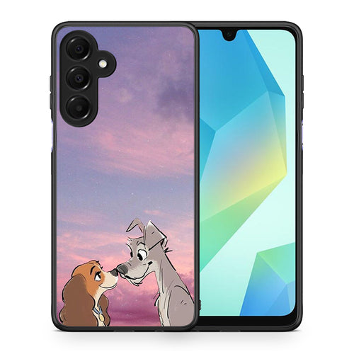 Θήκη Samsung Galaxy A16 4G / 5G Lady And Tramp από τη Smartfits με σχέδιο στο πίσω μέρος και μαύρο περίβλημα | Samsung Galaxy A16 4G / 5G Lady And Tramp case with colorful back and black bezels