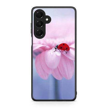 Samsung Galaxy A16 4G / 5G Ladybug Flower θήκη από τη Smartfits με σχέδιο στο πίσω μέρος και μαύρο περίβλημα | Smartphone case with colorful back and black bezels by Smartfits
