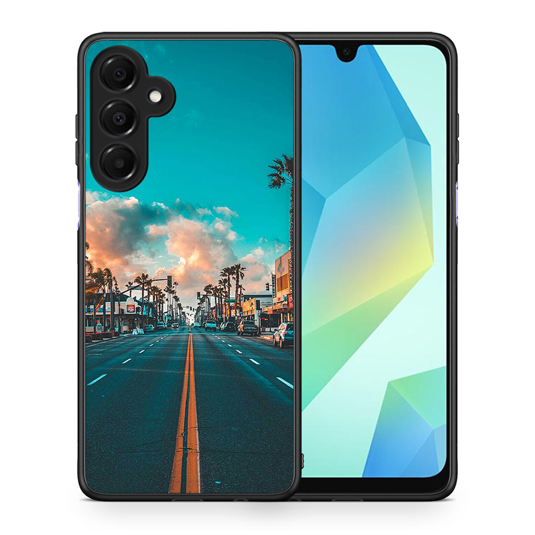 Θήκη Samsung Galaxy A16 4G / 5G City Landscape από τη Smartfits με σχέδιο στο πίσω μέρος και μαύρο περίβλημα | Samsung Galaxy A16 4G / 5G City Landscape case with colorful back and black bezels