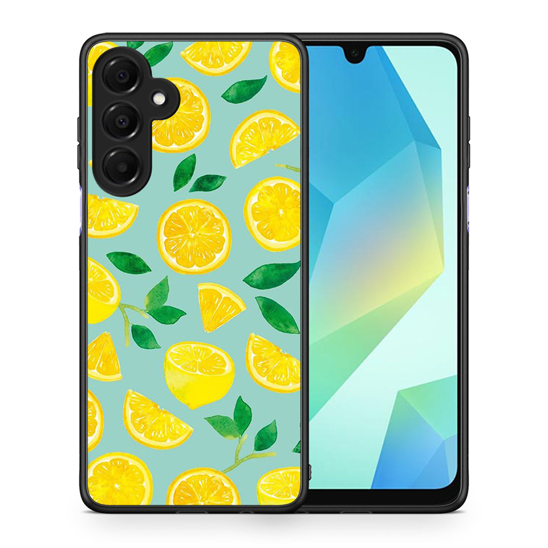 Θήκη Samsung Galaxy A16 4G / 5G Lemons από τη Smartfits με σχέδιο στο πίσω μέρος και μαύρο περίβλημα | Samsung Galaxy A16 4G / 5G Lemons case with colorful back and black bezels