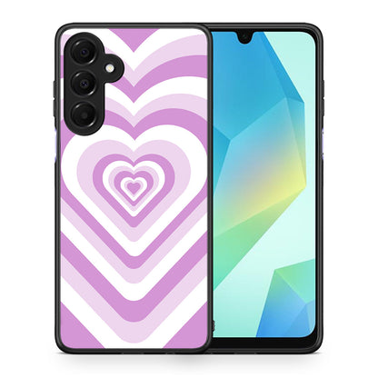 Θήκη Samsung Galaxy A16 4G / 5G Lilac Hearts από τη Smartfits με σχέδιο στο πίσω μέρος και μαύρο περίβλημα | Samsung Galaxy A16 4G / 5G Lilac Hearts case with colorful back and black bezels