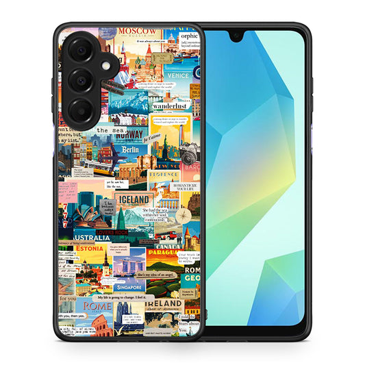 Θήκη Samsung Galaxy A16 4G / 5G Live To Travel από τη Smartfits με σχέδιο στο πίσω μέρος και μαύρο περίβλημα | Samsung Galaxy A16 4G / 5G Live To Travel case with colorful back and black bezels