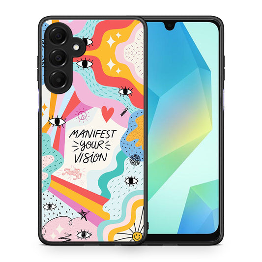 Θήκη Samsung Galaxy A16 4G / 5G Manifest Your Vision από τη Smartfits με σχέδιο στο πίσω μέρος και μαύρο περίβλημα | Samsung Galaxy A16 4G / 5G Manifest Your Vision case with colorful back and black bezels