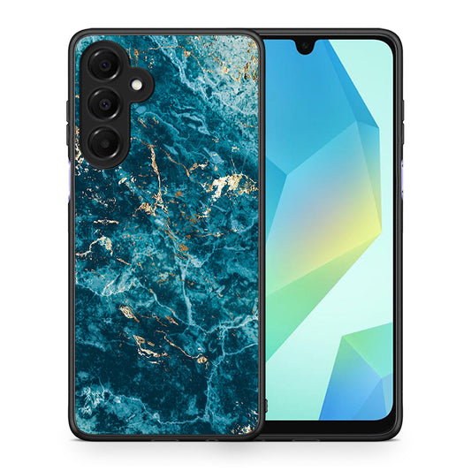 Θήκη Samsung Galaxy A16 4G / 5G Marble Blue από τη Smartfits με σχέδιο στο πίσω μέρος και μαύρο περίβλημα | Samsung Galaxy A16 4G / 5G Marble Blue case with colorful back and black bezels