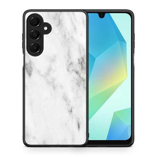 Θήκη Samsung Galaxy A16 4G / 5G White Marble από τη Smartfits με σχέδιο στο πίσω μέρος και μαύρο περίβλημα | Samsung Galaxy A16 4G / 5G White Marble case with colorful back and black bezels