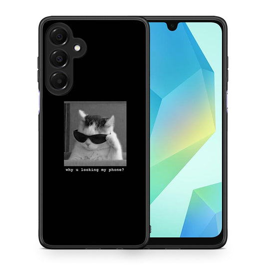 Θήκη Samsung Galaxy A16 4G / 5G Meme Cat από τη Smartfits με σχέδιο στο πίσω μέρος και μαύρο περίβλημα | Samsung Galaxy A16 4G / 5G Meme Cat case with colorful back and black bezels