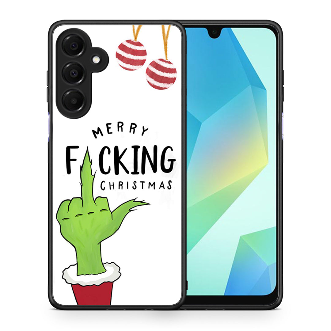 Θήκη Samsung Galaxy A16 4G / 5G Merry F Xmas από τη Smartfits με σχέδιο στο πίσω μέρος και μαύρο περίβλημα | Samsung Galaxy A16 4G / 5G Merry F Xmas case with colorful back and black bezels