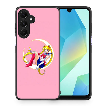 Θήκη Samsung Galaxy A16 4G / 5G Moon Girl από τη Smartfits με σχέδιο στο πίσω μέρος και μαύρο περίβλημα | Samsung Galaxy A16 4G / 5G Moon Girl case with colorful back and black bezels