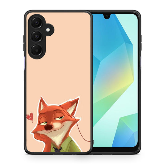 Θήκη Samsung Galaxy A16 4G / 5G Nick Wilde And Judy Hopps Love 1 από τη Smartfits με σχέδιο στο πίσω μέρος και μαύρο περίβλημα | Samsung Galaxy A16 4G / 5G Nick Wilde And Judy Hopps Love 1 case with colorful back and black bezels