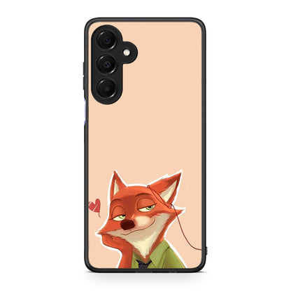 Samsung Galaxy A16 4G / 5G Nick Wilde And Judy Hopps Love 1 θήκη από τη Smartfits με σχέδιο στο πίσω μέρος και μαύρο περίβλημα | Smartphone case with colorful back and black bezels by Smartfits