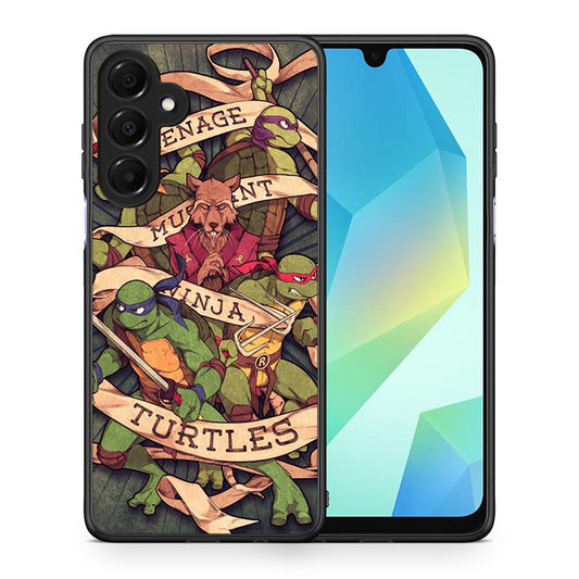 Θήκη Samsung Galaxy A16 4G / 5G Ninja Turtles από τη Smartfits με σχέδιο στο πίσω μέρος και μαύρο περίβλημα | Samsung Galaxy A16 4G / 5G Ninja Turtles case with colorful back and black bezels