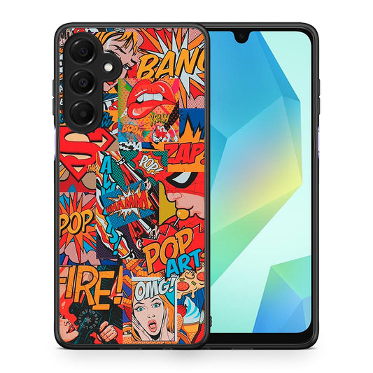 Θήκη Samsung Galaxy A16 4G / 5G PopArt OMG από τη Smartfits με σχέδιο στο πίσω μέρος και μαύρο περίβλημα | Samsung Galaxy A16 4G / 5G PopArt OMG case with colorful back and black bezels