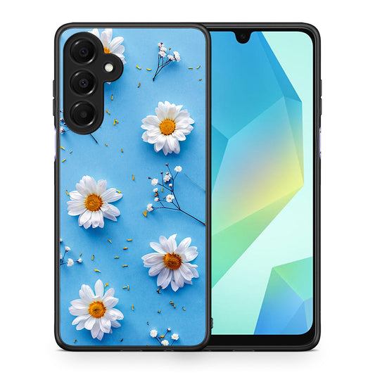 Θήκη Samsung Galaxy A16 4G / 5G Real Daisies από τη Smartfits με σχέδιο στο πίσω μέρος και μαύρο περίβλημα | Samsung Galaxy A16 4G / 5G Real Daisies case with colorful back and black bezels