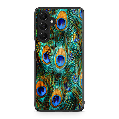 Samsung Galaxy A16 4G / 5G Real Peacock Feathers θήκη από τη Smartfits με σχέδιο στο πίσω μέρος και μαύρο περίβλημα | Smartphone case with colorful back and black bezels by Smartfits