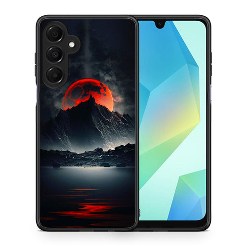 Θήκη Samsung Galaxy A16 4G / 5G Red Full Moon από τη Smartfits με σχέδιο στο πίσω μέρος και μαύρο περίβλημα | Samsung Galaxy A16 4G / 5G Red Full Moon case with colorful back and black bezels